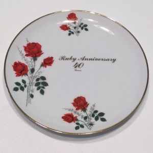 Ruby Anniversary 40 Years Fine China Royal Ann USA